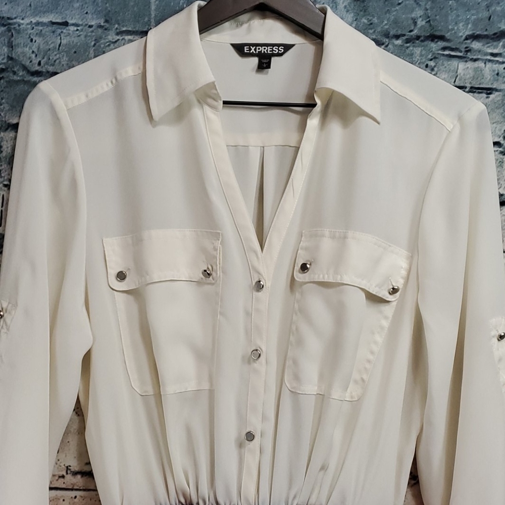 Express| Career Wear Retro Y2k 1990s Tuxedo Dress - image 3